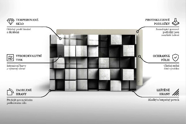 Copri piano cottura Quadrati astratti 3D