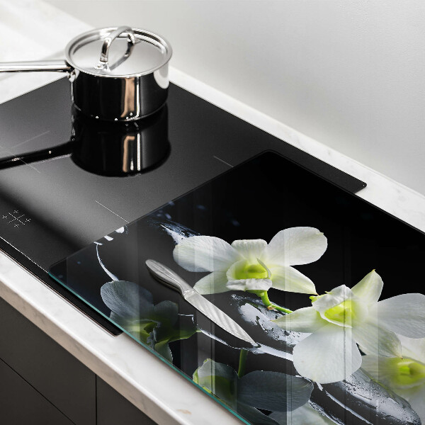 Copri piano cottura Fiori bianchi nell'acqua Zen