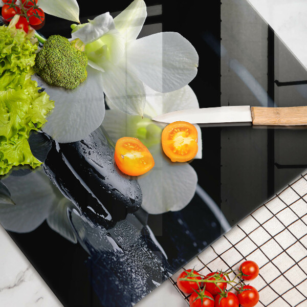 Copri piano cottura Fiori bianchi nell'acqua Zen