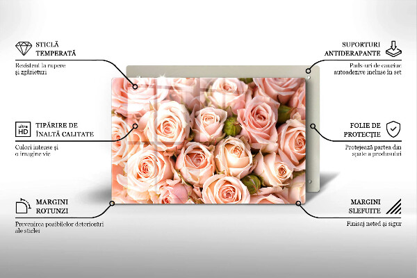 Copri piano cottura Bouquet di rose delicate