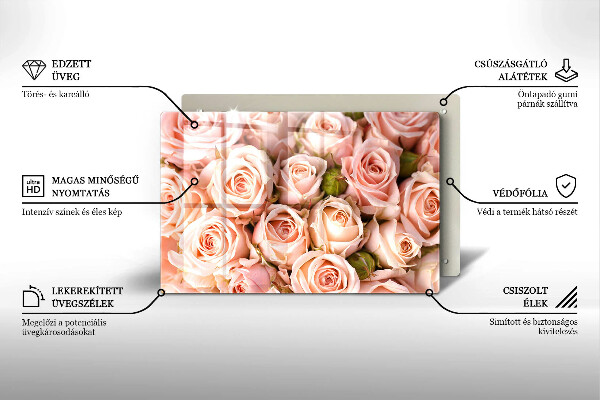 Copri piano cottura Bouquet di rose delicate