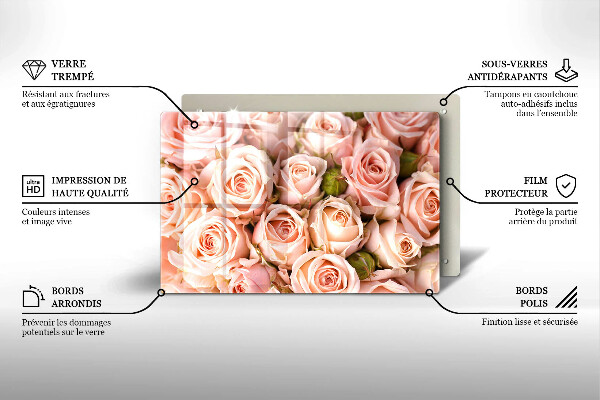 Copri piano cottura Bouquet di rose delicate