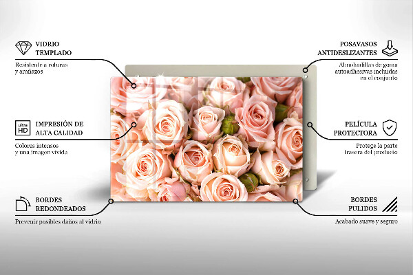 Copri piano cottura Bouquet di rose delicate