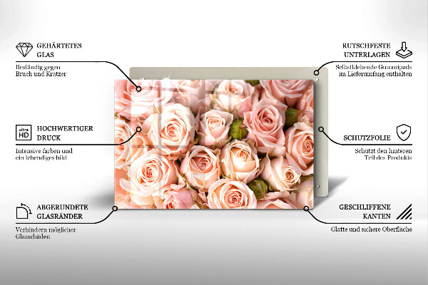 Copri piano cottura Bouquet di rose delicate