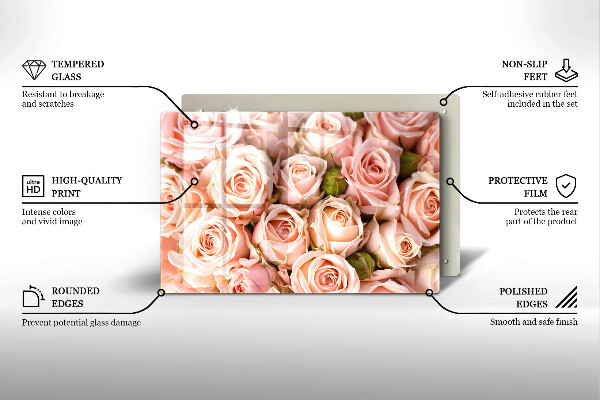 Copri piano cottura Bouquet di rose delicate