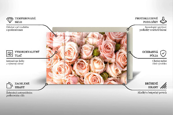 Copri piano cottura Bouquet di rose delicate