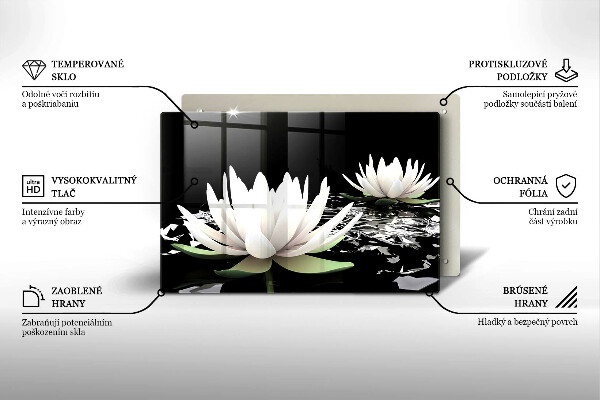 Copri piano cottura Gigli bianchi sull'acqua