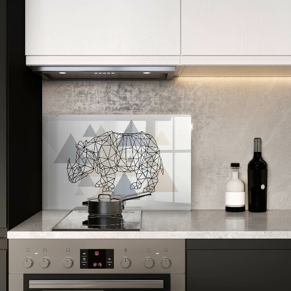 Copri piano cottura Rinoceronte di linea artistica