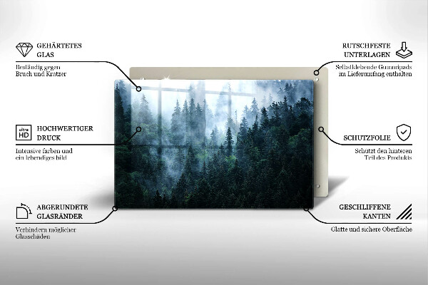 Copri piano cottura Alberi forestali e nebbia