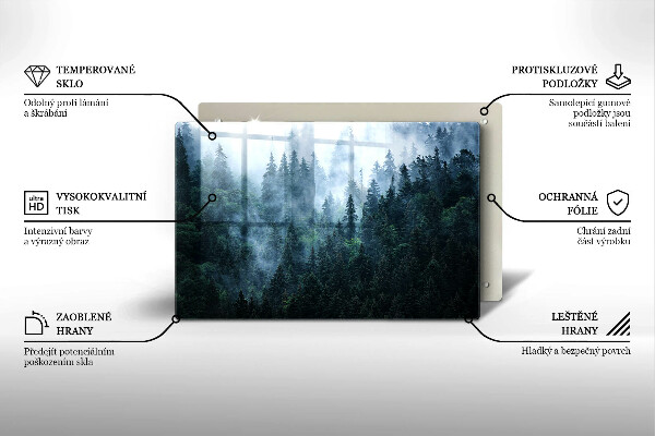 Copri piano cottura Alberi forestali e nebbia