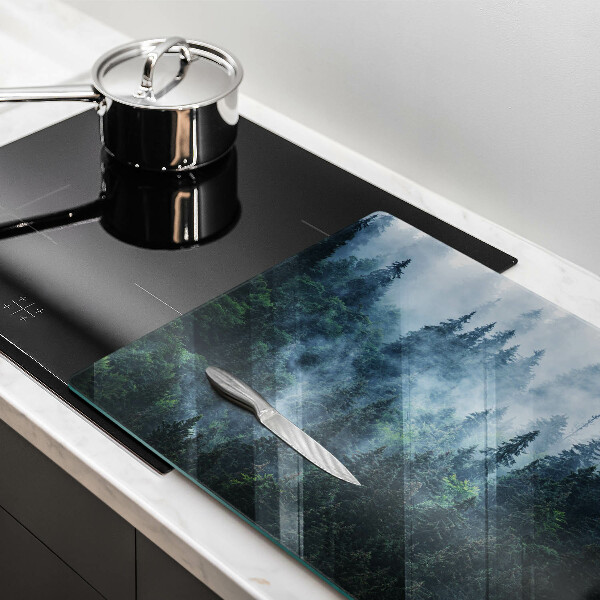 Copri piano cottura Alberi forestali e nebbia