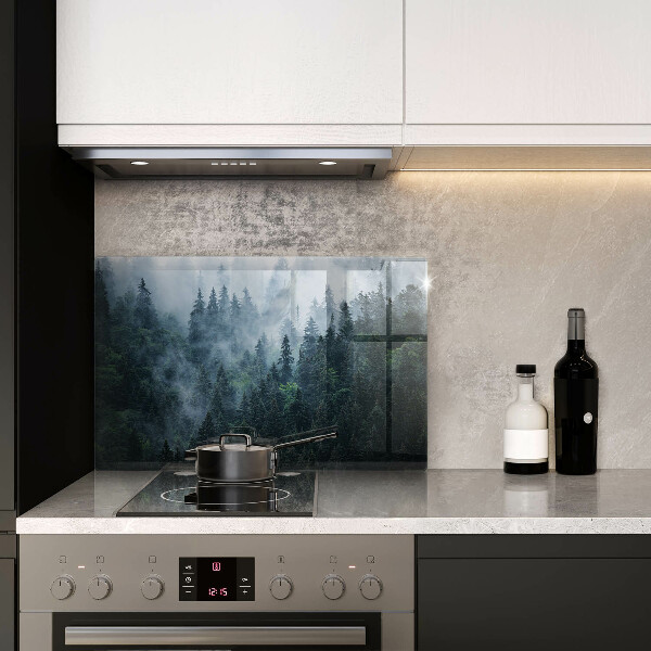 Copri piano cottura Alberi forestali e nebbia