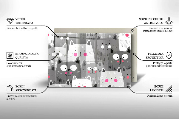 Copri piano cottura Illustrazione dei gatti