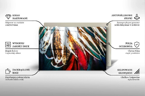 Copri piano cottura Piume di uccelli boho