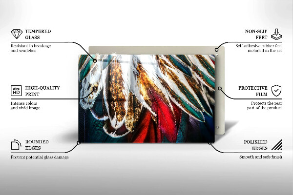 Copri piano cottura Piume di uccelli boho