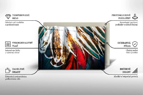 Copri piano cottura Piume di uccelli boho