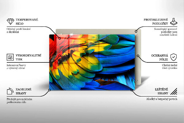 Copri piano cottura Piume di pappagallo colorate