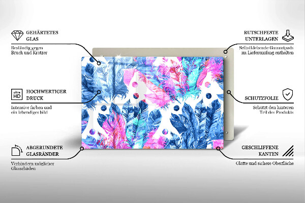 Protezione piano induzione Illustrazione di piume boho