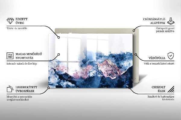 Copri piano cottura Montagne dipinte astratte