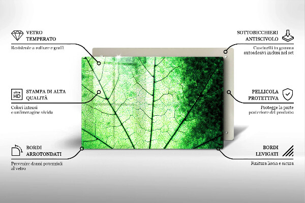 Copri piano cottura Foglia venata decorativa