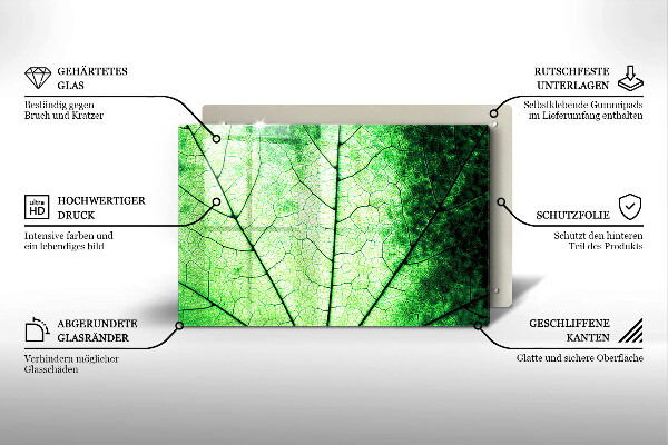 Copri piano cottura Foglia venata decorativa