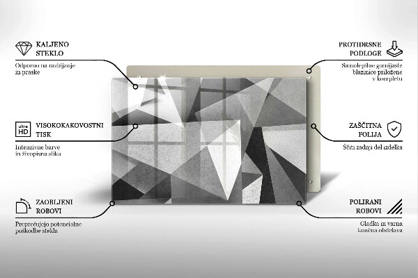 Copri cucina in vetro Astrazione tagliente concreta