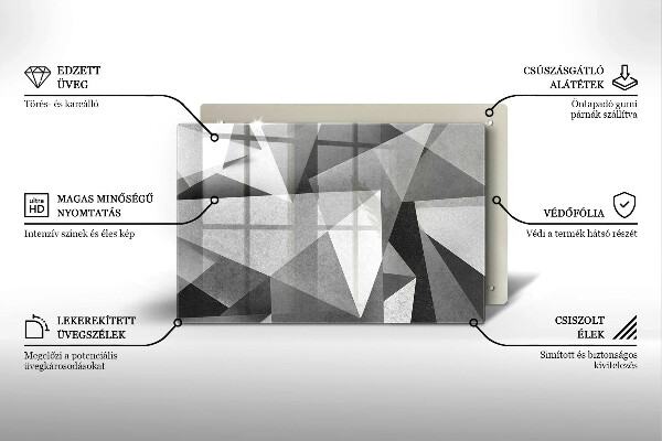 Copri cucina in vetro Astrazione tagliente concreta