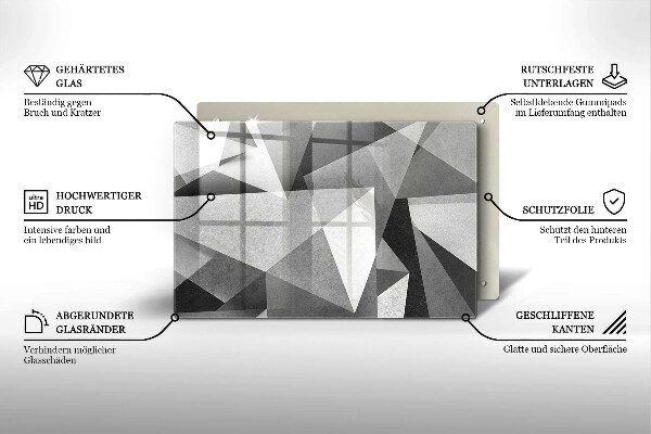 Copri cucina in vetro Astrazione tagliente concreta
