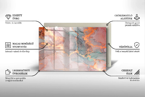Protezione piano cottura Marmo con oro