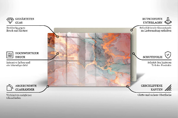Protezione piano cottura Marmo con oro