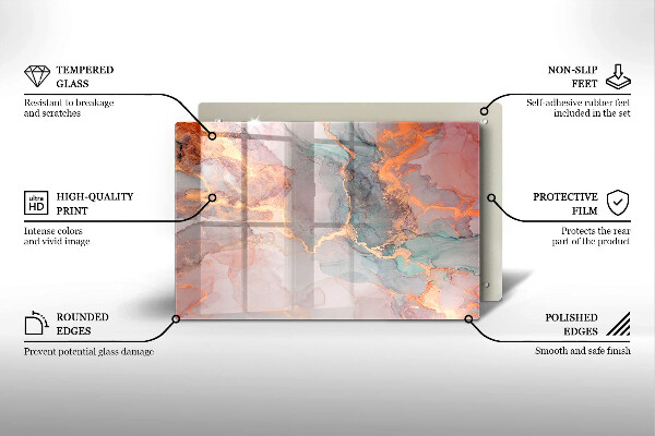 Protezione piano cottura Marmo con oro