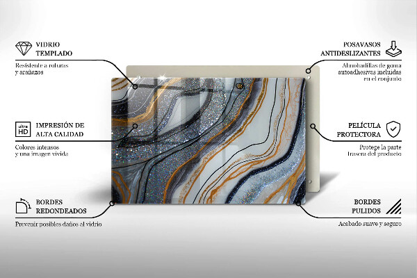 Protezione piano induzione roccia con oro