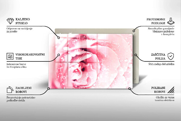 Protezione piano cottura Gocce di rugiada e fiore di rosa