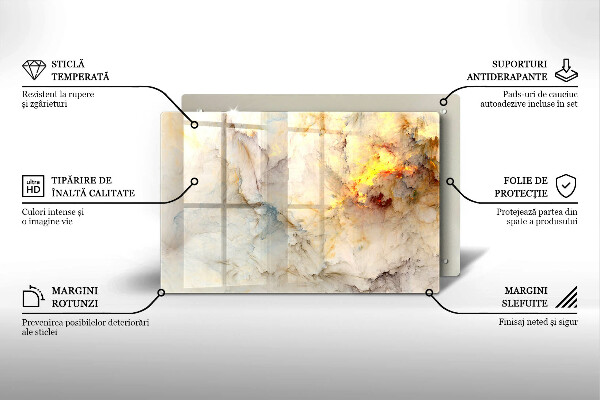 Copri piano cottura Struttura in marmo con oro