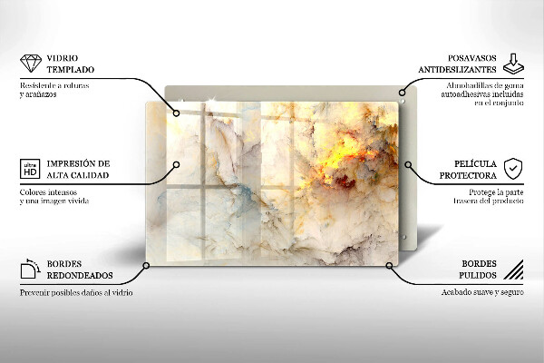 Copri piano cottura Struttura in marmo con oro