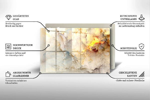 Copri piano cottura Struttura in marmo con oro