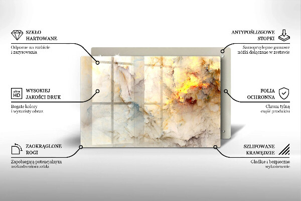 Copri piano cottura Struttura in marmo con oro