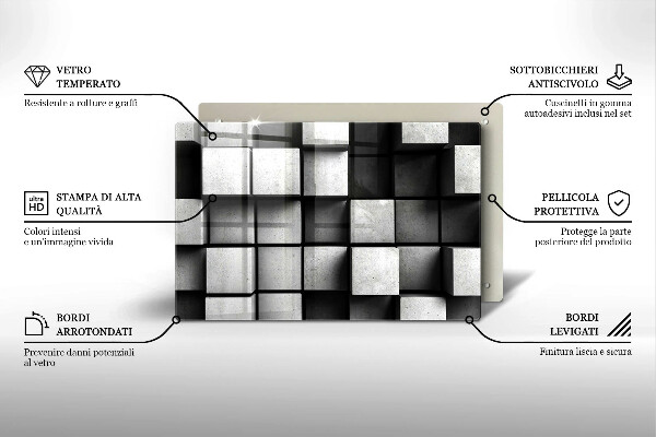 Protezione piano induzione Sfondo di geometria 3D