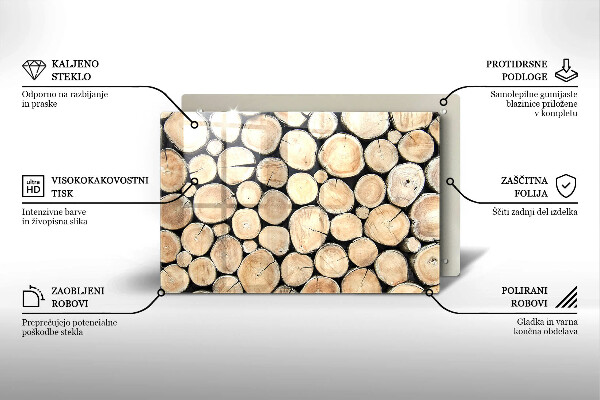 Copri piano cottura Tronchi d'albero in legno