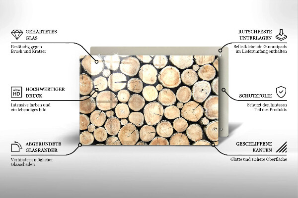 Copri piano cottura Tronchi d'albero in legno