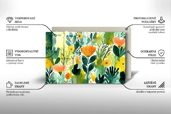 Copri piano cottura Fiori dipinti