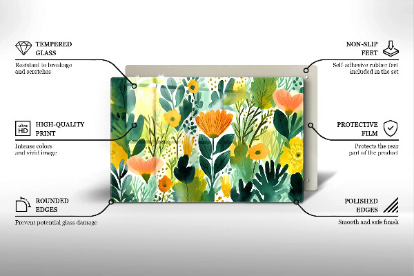 Copri piano cottura Fiori dipinti