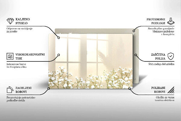 Copri piano cottura Fiori boho in gesso