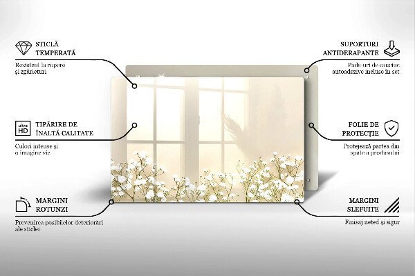 Copri piano cottura Fiori boho in gesso