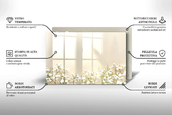 Copri piano cottura Fiori boho in gesso