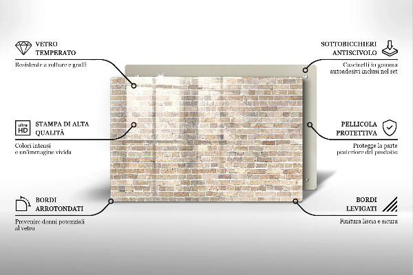Copri piano cottura Muro di mattoni luminosi
