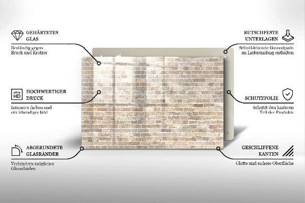 Copri piano cottura Muro di mattoni luminosi