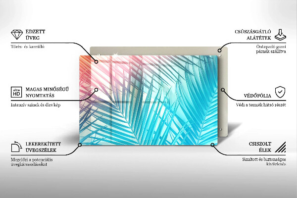 Copri piano cottura Foglie pastello