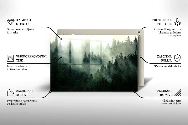 Copri piano cottura Paesaggio forestale nebbioso