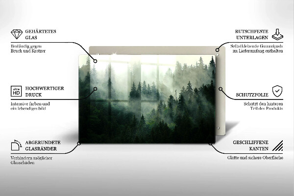 Copri piano cottura Paesaggio forestale nebbioso